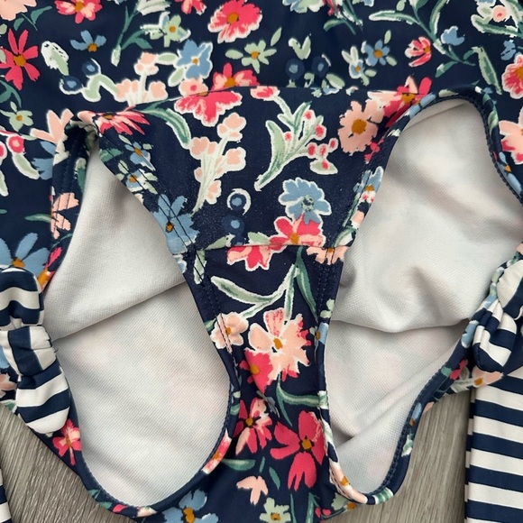 OshKosh B'gosh Navy Floral Zip Swimsuit - Picture 4 of 5